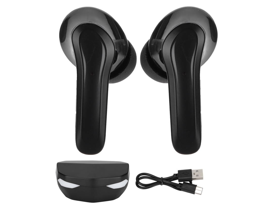 Fones de ouvido Bluetooth sem fio EOOCOO, baixa latência, microfone e luzes LED