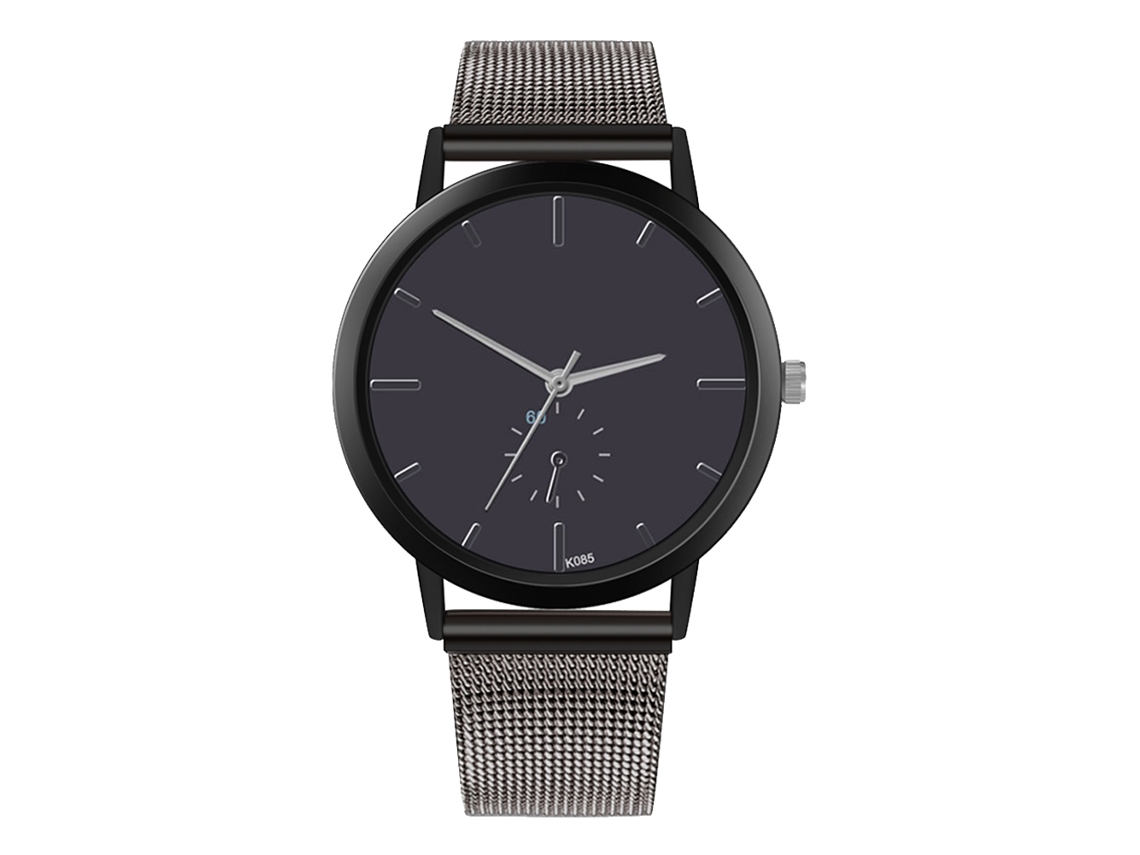 Reloj De Pulsera Analógico De Cuarzo Con Correa De Malla Zhoulianfa Moda Casual (gunmetal)