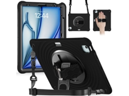 Capa Para Ipad Air 13"/pro 12.9" Com Suporte E Alça De Ombro - Preta
