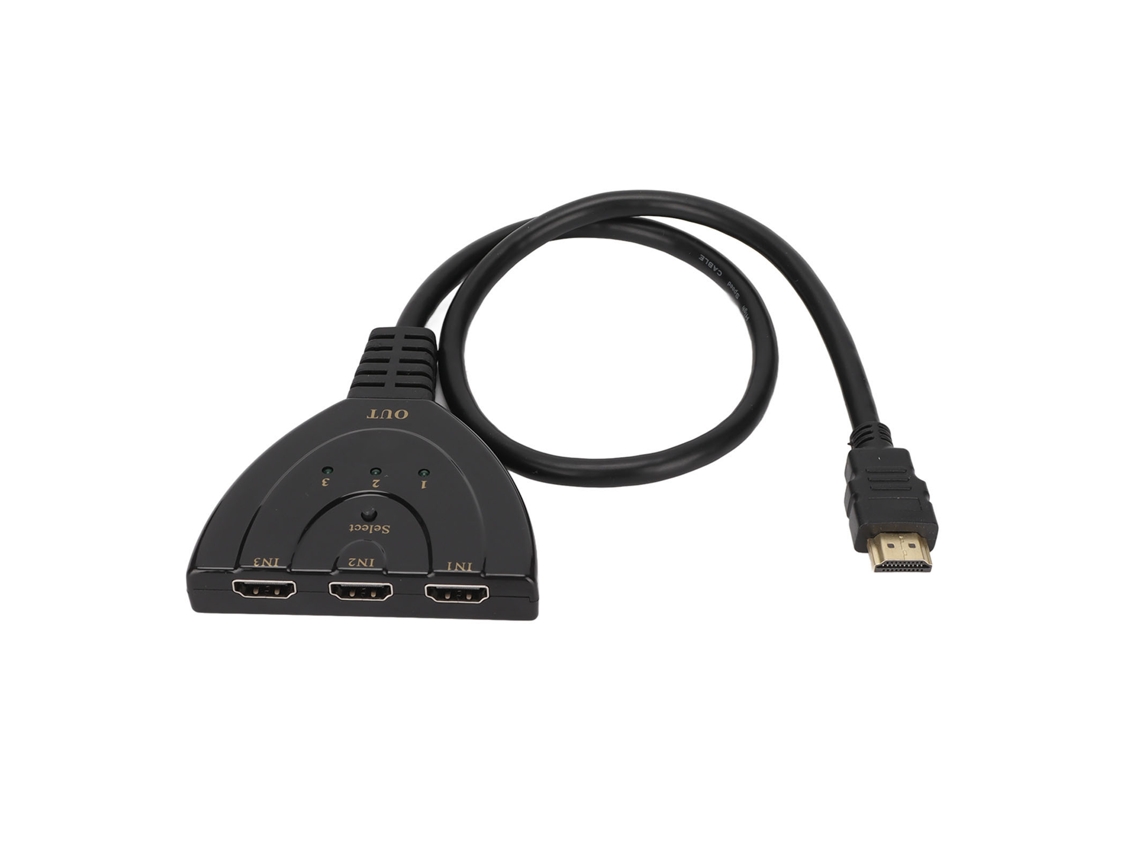 Conversor Switch Splitter 3x1 Hd 4k 1080p Interface Multimídia Para Ps3 Box De Cabo