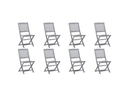 Maison Exclusive - Cadeiras De Exterior Dobráveis 8pcs C/ Almofadões Acácia Maciça