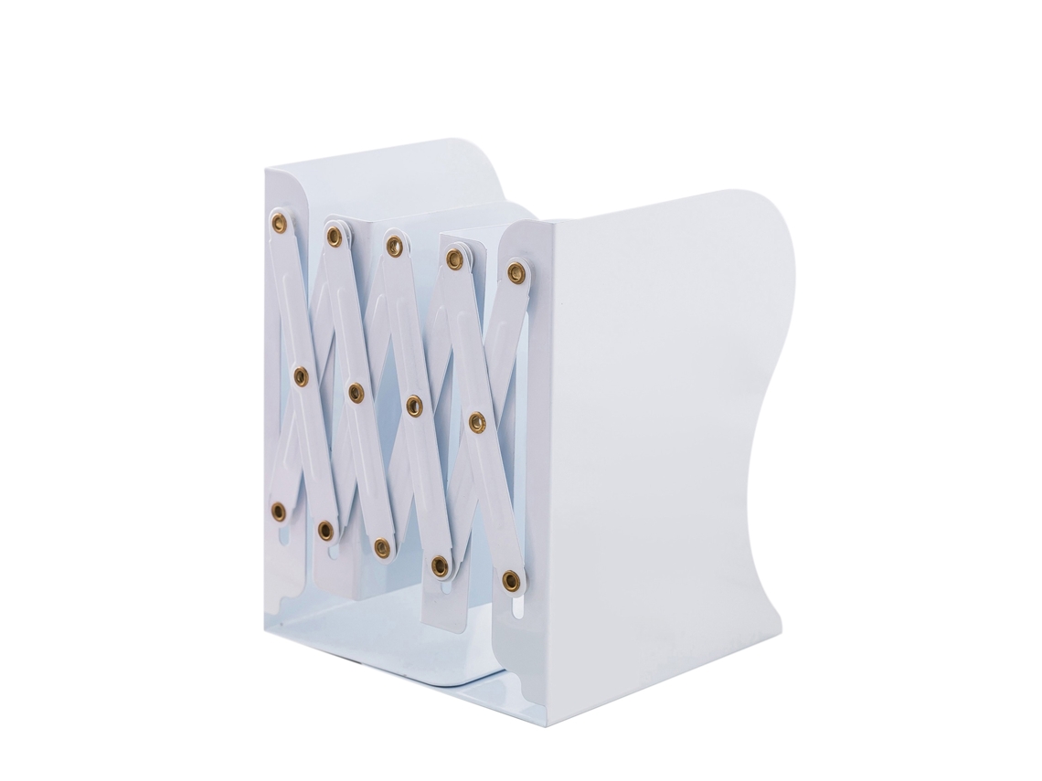 Sujetalibros Retráctiles Flexibles De Gran Tamaño Sin Adhesivo, De Metal, Para Escritorio, Color Blanco, Para Estantería, Para Oficina