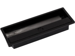 Puxador Retangular Embutido De Plástico Aexit 110mm X 40mm 30mm Para Armário, Preto