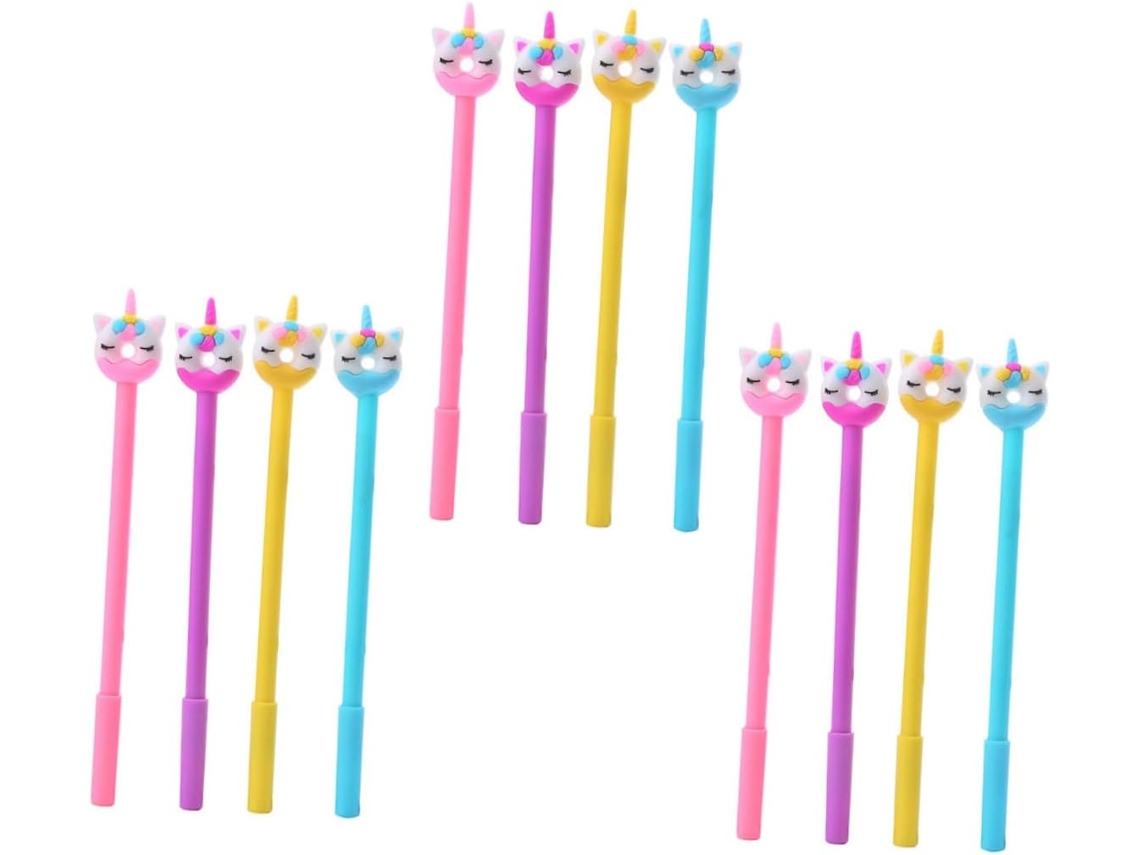 Conjunto De 12 Canetas Em Gel Com Estampa Unicórnio Da Doitool, Ideais