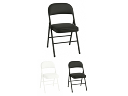 Silla Metálica Acolchada Plegable 80x46x46 Cm | Ideal Para Hogar Y Eventos Negro Unidad