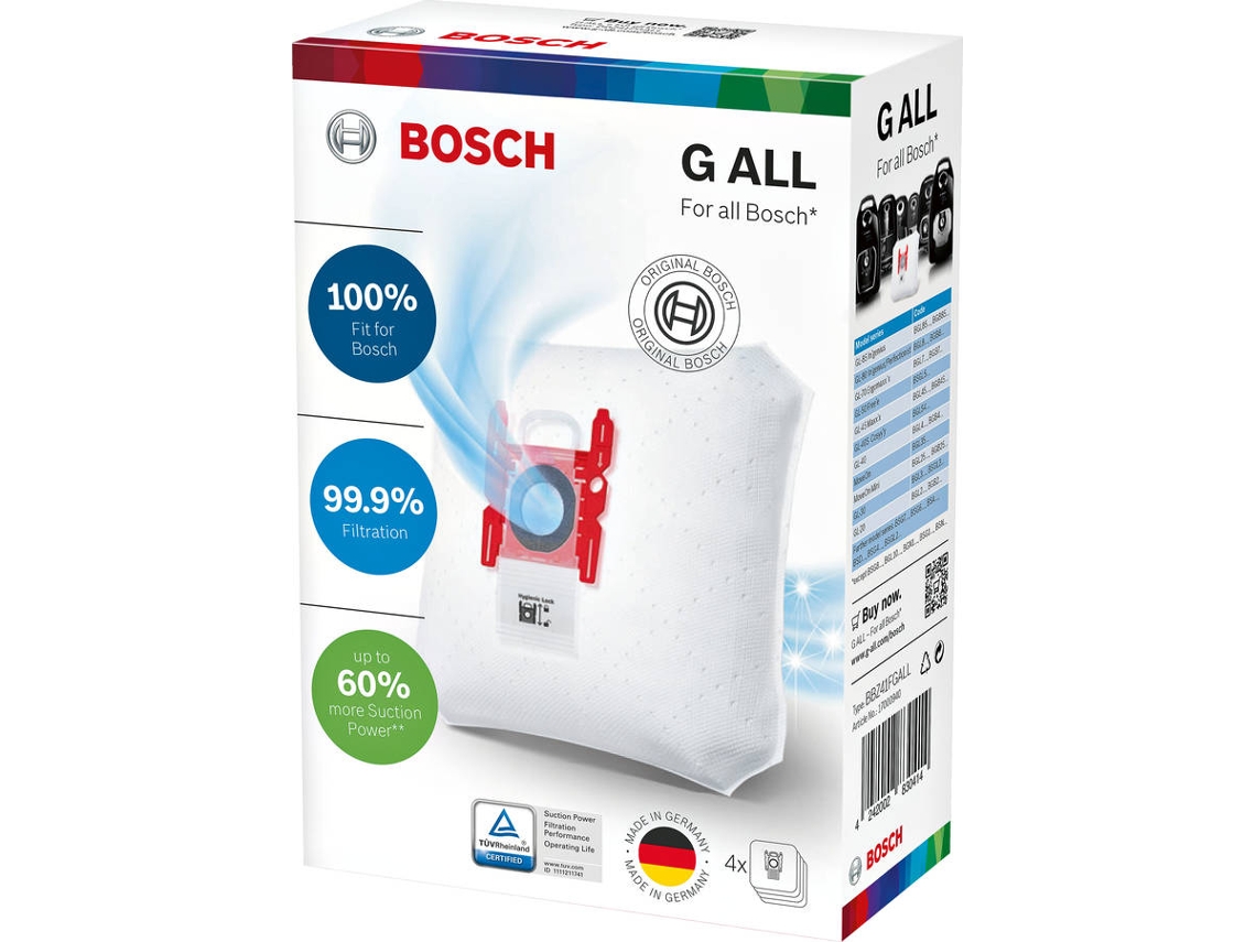 Sacos de Aspirador BOSCH PowerProtect BBZ41FGALL(4 unidades)