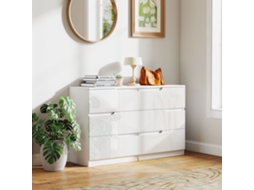 Cômoda moderna com 6 gavetas, sistema antitombamento (120x40x75cm)