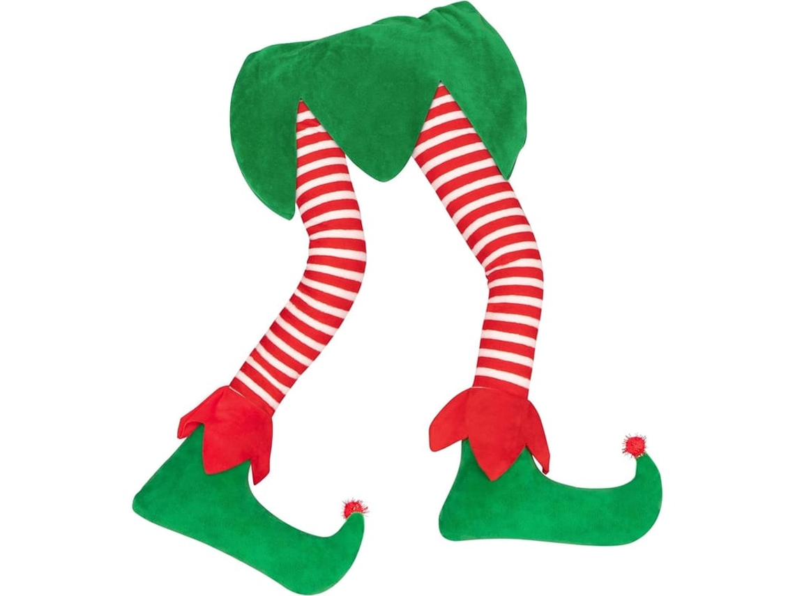 Perna Almofadada De Duende De Natal 23 Polegadas Decoração Para Topo De Árvore De Natal