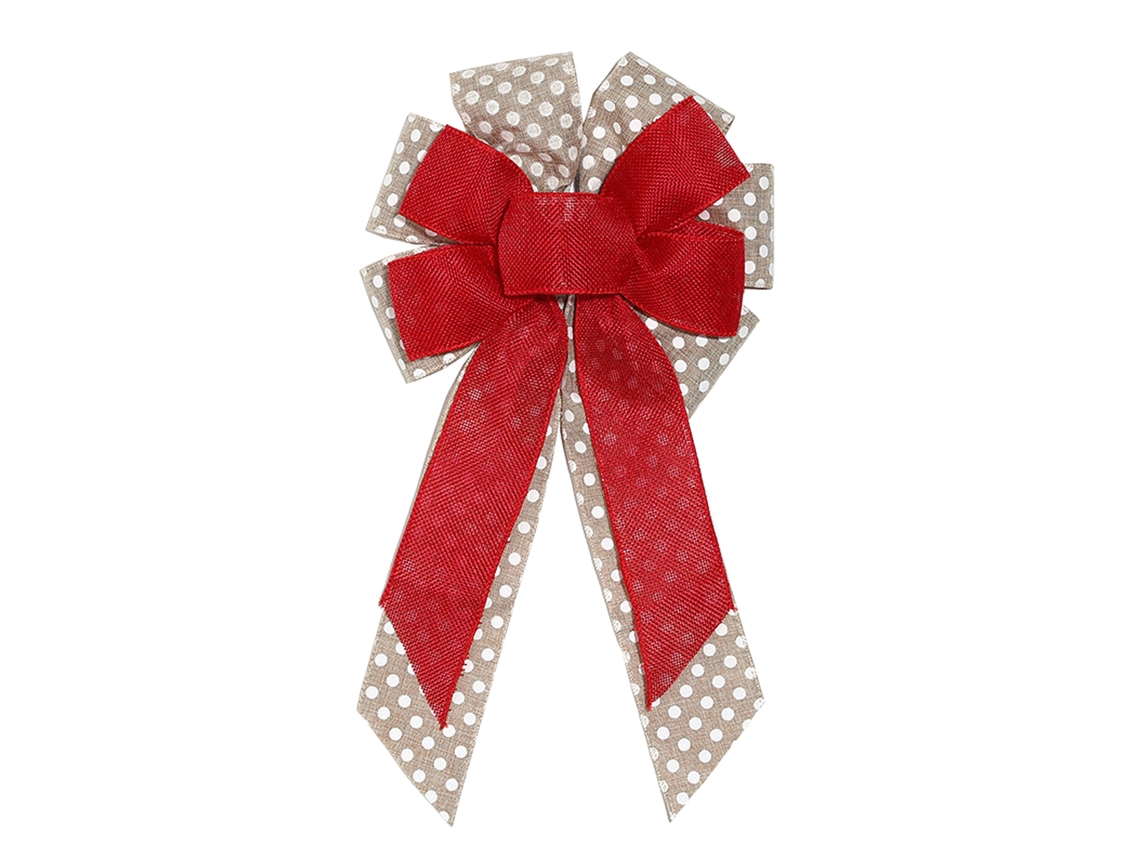 Laxiscreed Laço De Natal Com Estampa De Pontos Vermelhos E Khaki, 6,3cm, Ideal Para Árvores Natalícias