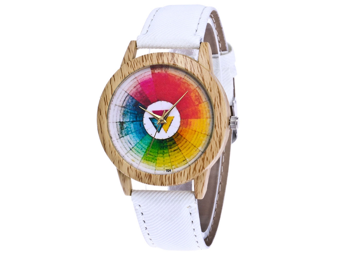 Reloj De Pareja Zhoulianfa Cuarzo Dial Colorido Correa De Lona Blanco
