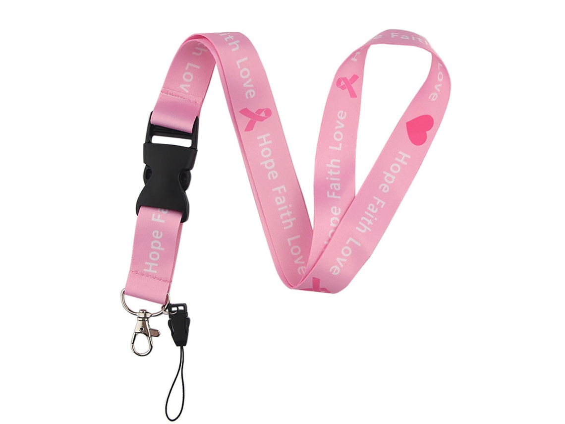 Cordão de Pescoço Rosa com Fivela para Crachá | S/MARCA