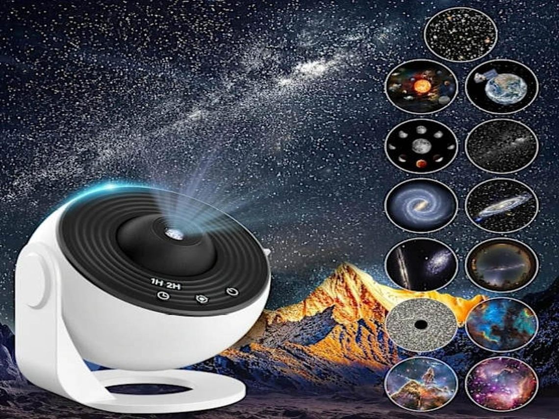 Lurelia Projetor Galáxia Led, Usb, Rotação 360°, Céu Estrelado, Para Quarto Preto