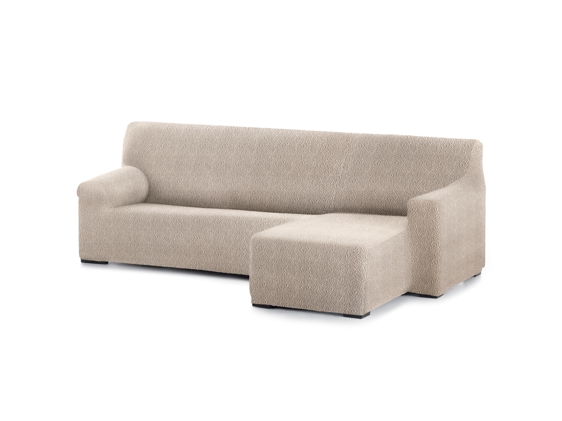 Capa Bi-Elástica para Sofá Adaptável Roc Chaise Longue Braço Curto Direito 250-360 Cm Marfim VIPALIA