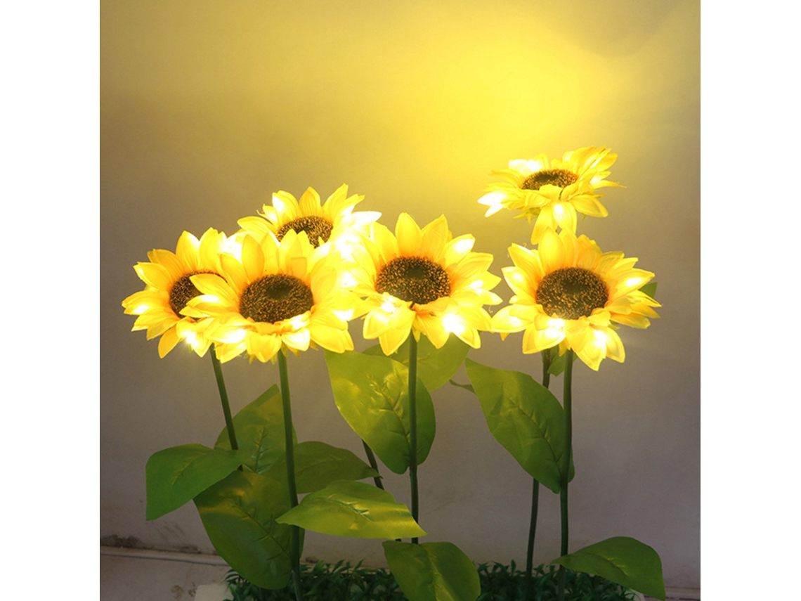 2 Pacotes Luzes Girassol Solar Controle Inteligente IP65 Jardim Paisagismo | S/MARCA
