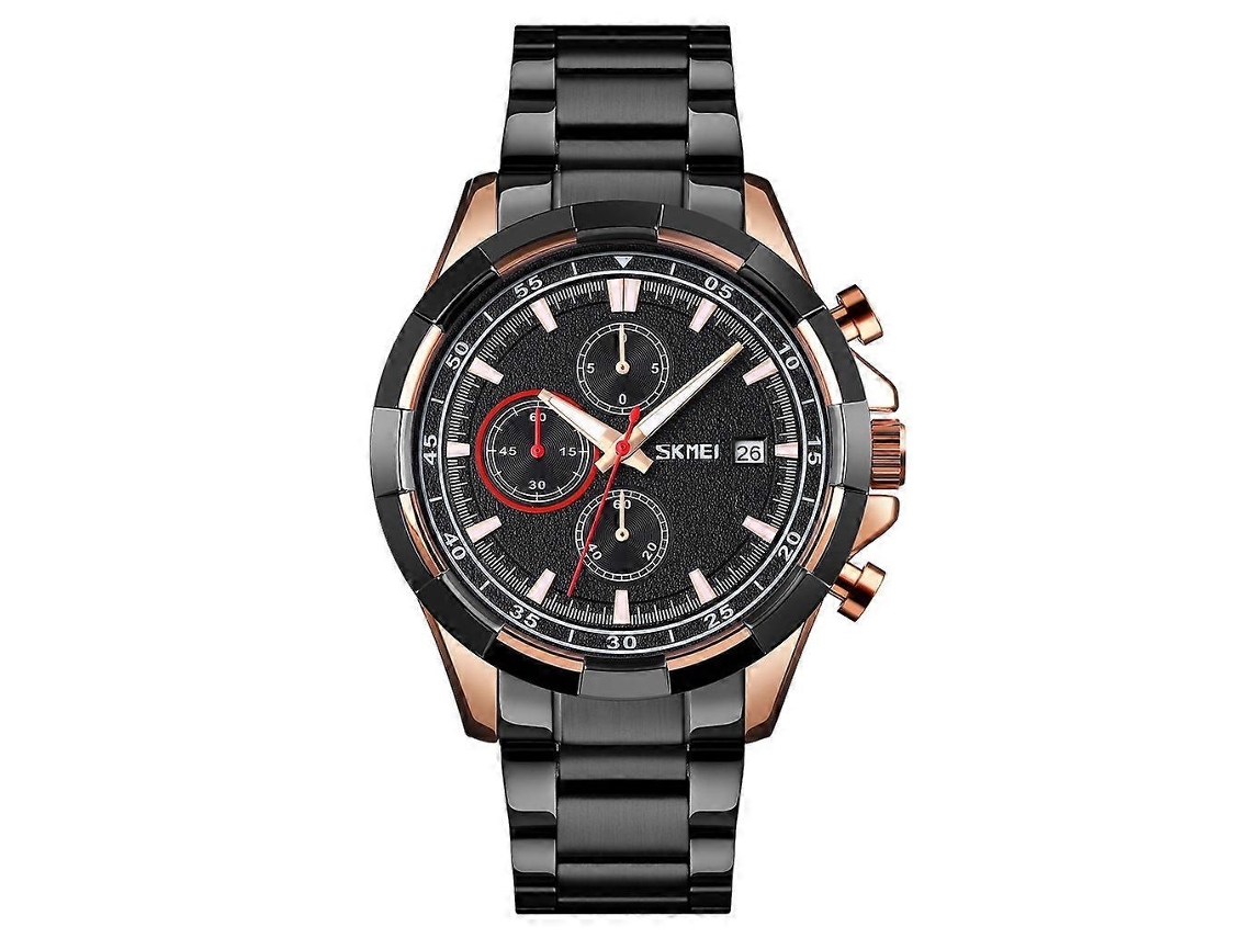 Relógio De Quartzo Masculino Skmei 9192 Com Calendário, Pulseira De Aço Inoxidável E Movimento Luminoso.