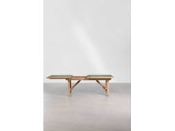 Sklum Mesa De Jantar Retangular Extensível 200-260-320x100 Cm Em Madeira De Acácia Dubai Madeira De Acácia Verde Escuro