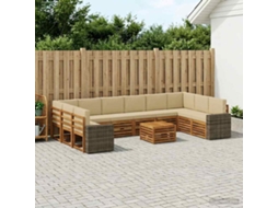 Vidaxl Conjunto De Sofás Para Exterior 11 Unid. Natural E Bege