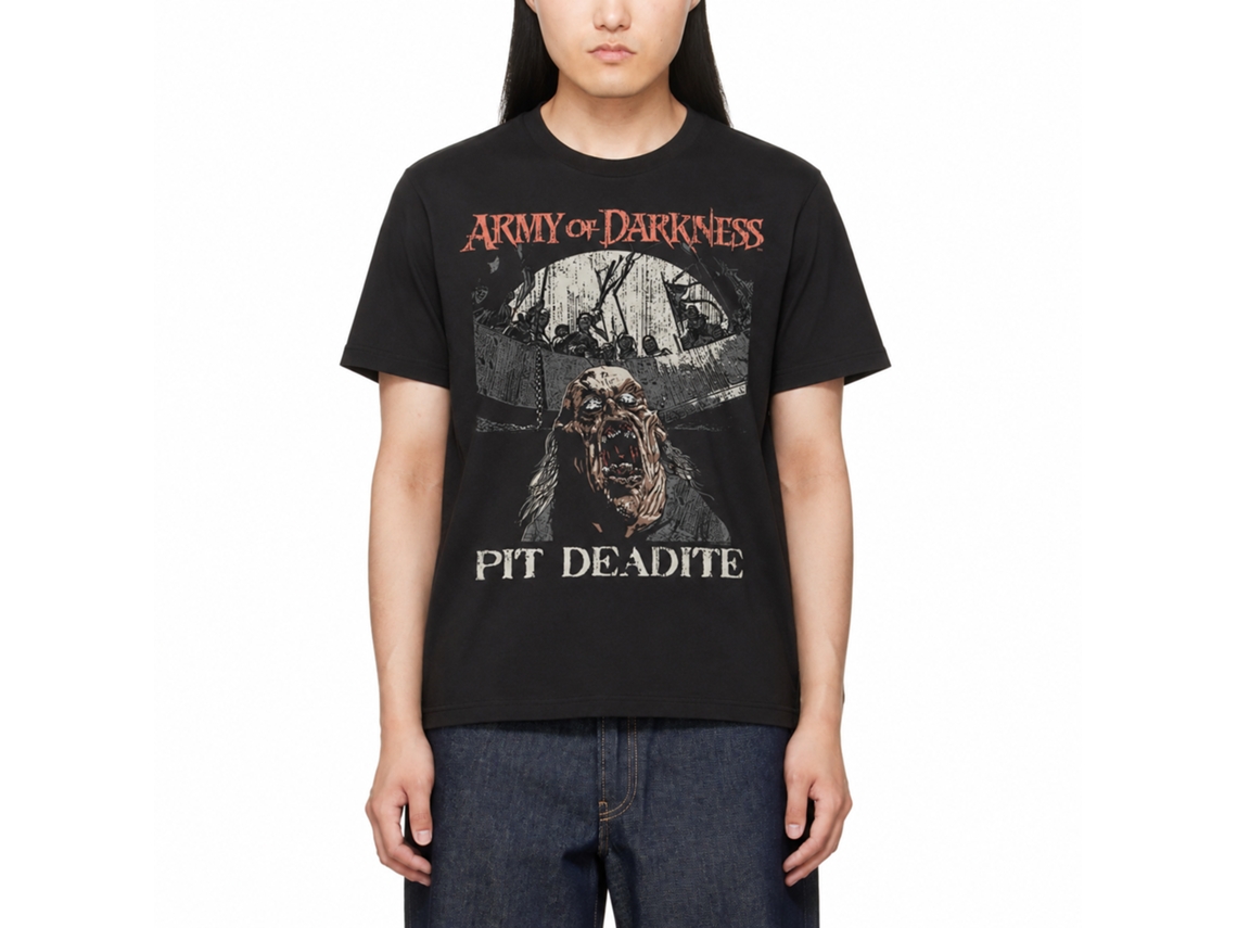 Rockinstone Army Of Darkness Movie Pit Deadite Black Adult T-shirt Size:m