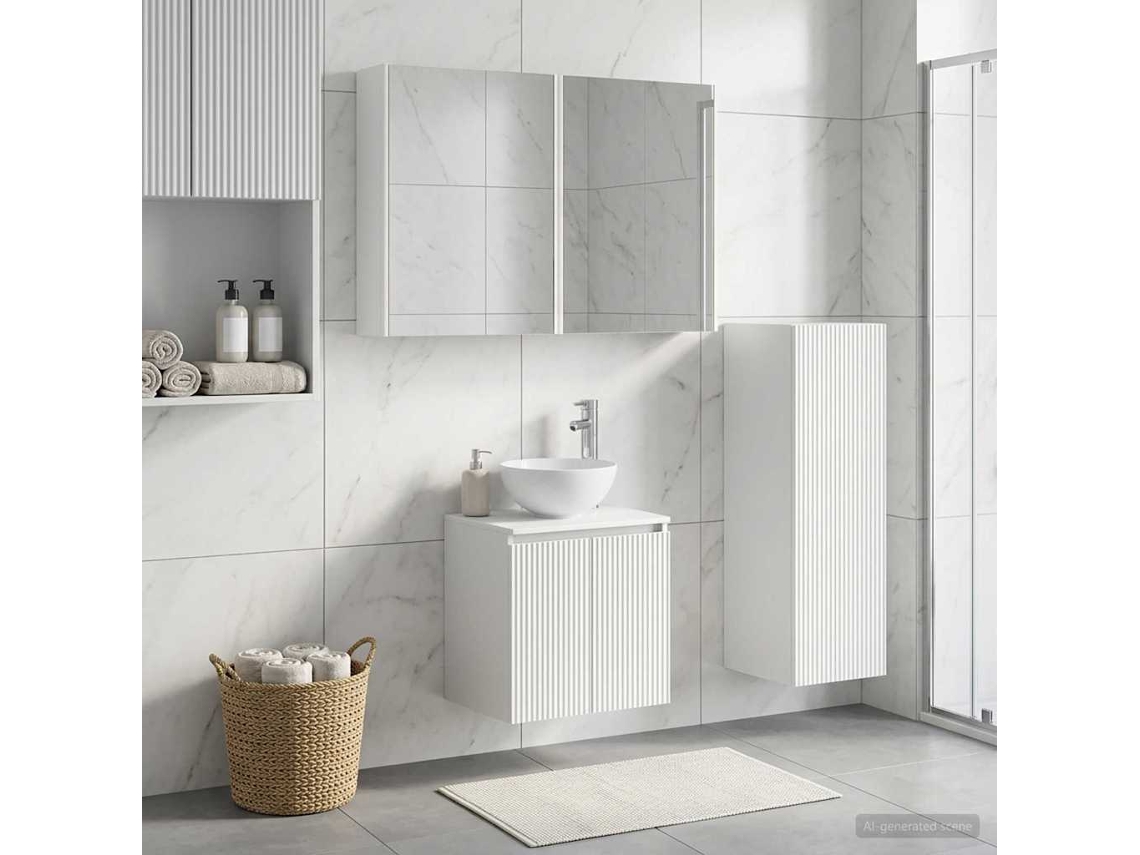 Vidaxl Conjunto De Móveis Para Banheiro 4 Pcs Branco