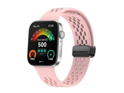 Pulseira De Silicone Com Fecho Magnético Preto Estilo Furo Xdfind Para Huawei Watch Fit4 Pro / Fit4 / Fit3