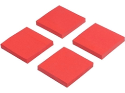 Pacote com 4 Blocos de Notas Post, It Super Adesivos, 7, 6 X 7,6 Cm, 100 Folhas para Anotações de Escritório BRILVIBERA (vermelho)