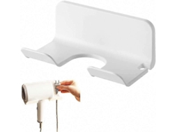 Suporte de Parede para Secador Cabelo, Base Autoadesiva Silicone a Maioria Dos Secadores Branco GOKOCO