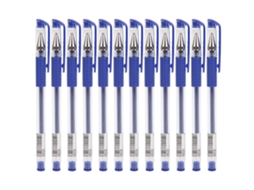 12pcs Bolígrafos De Tinta Gel 0.5mm Azul Utensilio De Escritura Estudiantes Suministros Escolares Oficina