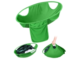 Lurelia Cesto Para Roupa Dobrável Respirável Duplo Nylon Verde Quarto