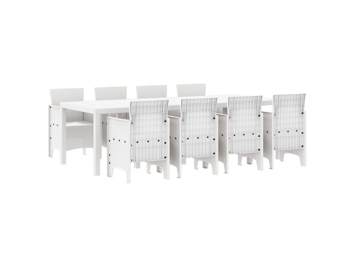 Conjunto 9 Conjunto De Jantar Para Jardim Vidaxl Cinzento-claro Polipropileno (250 X 100 X 73 Cm)