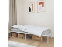 Vidaxl Estrutura De Cama 75x190 Cm Metal Branco