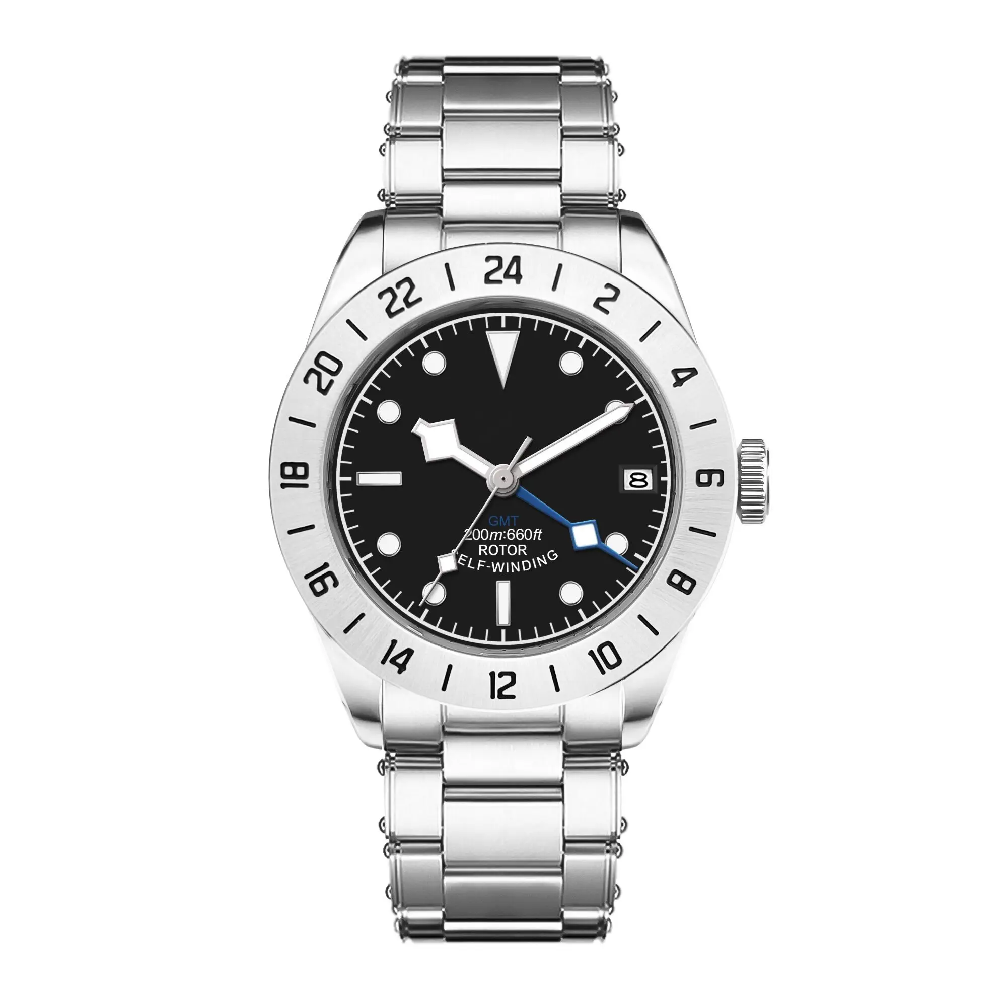 Relógio Masculino Mecânico Automático De Luxo (preto) De 39 Mm, Resistente À Água Até 200 M E Luminoso.