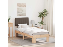 Vidaxl Estrutura de Cama com Cabeceira Estofada Cinzento acastanhado