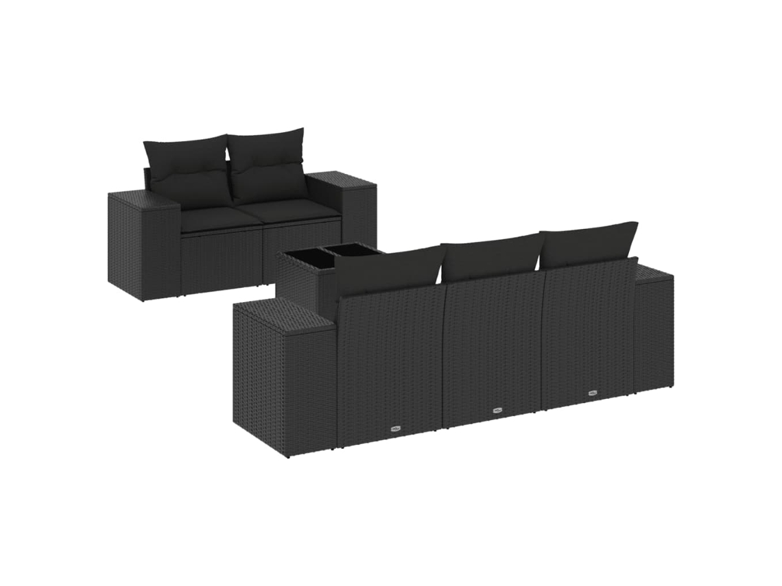 Garden Sofa Set, Garden Sofa Sets Vidaxl Preto Rattan / Vime (n/a)