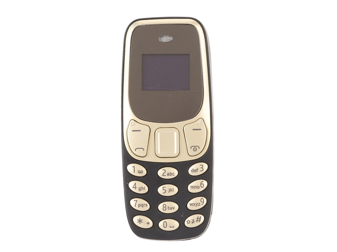 Mali celular Mini Mais Pequeno do Mundo com Bluetooth Dual Sim Desbloqueado Gsm 2 em 1 Preto Ouro
