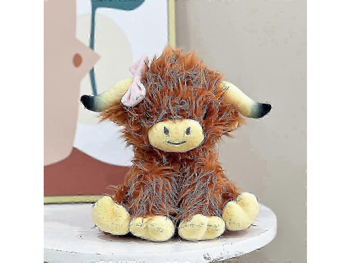 Brinquedo De Pelúcia Vaca Das Terras Altas Com Laço Presente