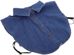 Gola Falsa Em Jeans Azul Escuro Com Decote Redondo Para Mulheres, Acessório De Moda Versátil.
