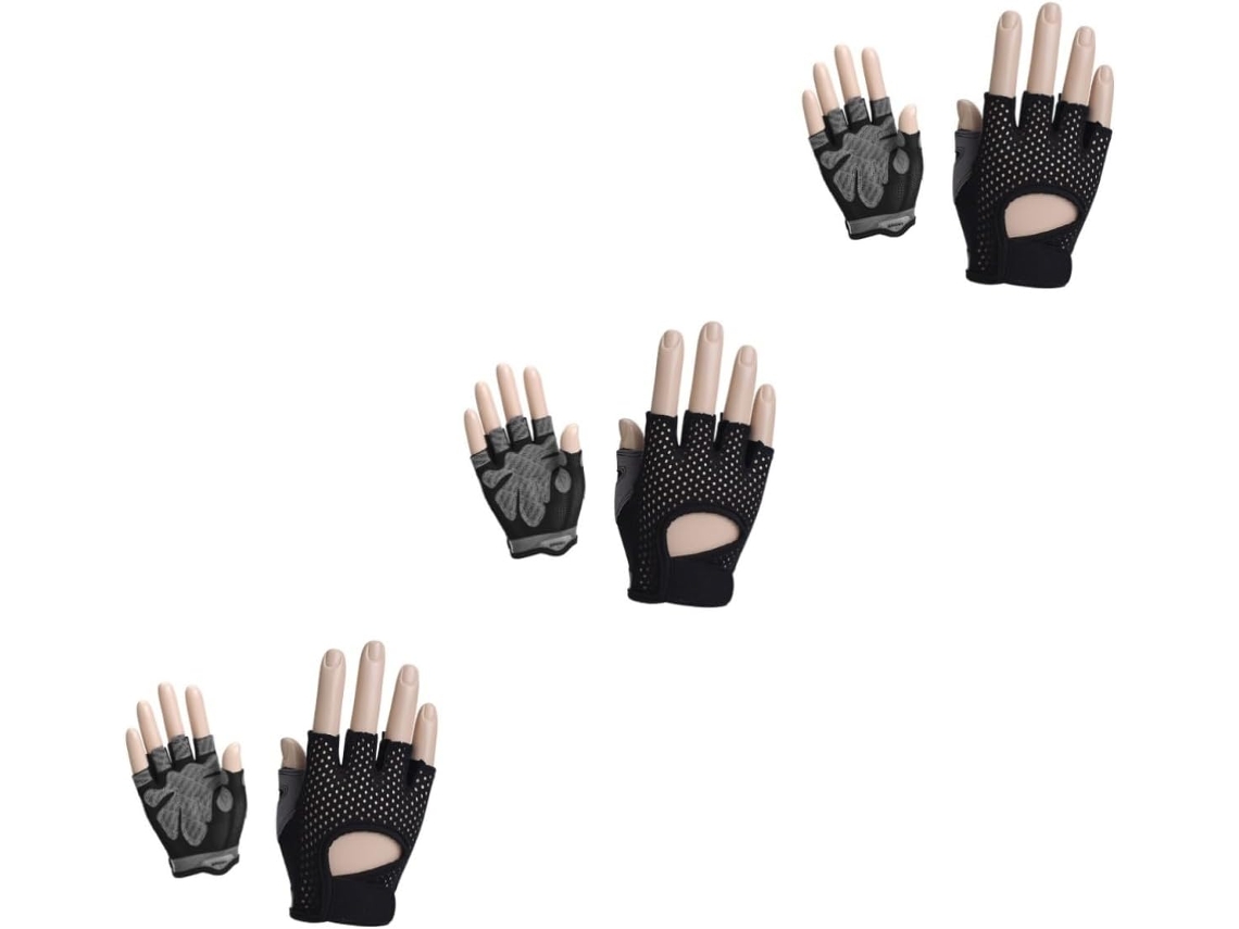 Luvas De Treino Femininas Besportble 3 Peças, Luvas De Meio Dedo, Design Antiderrapante, Respiráveis E Absorventes De