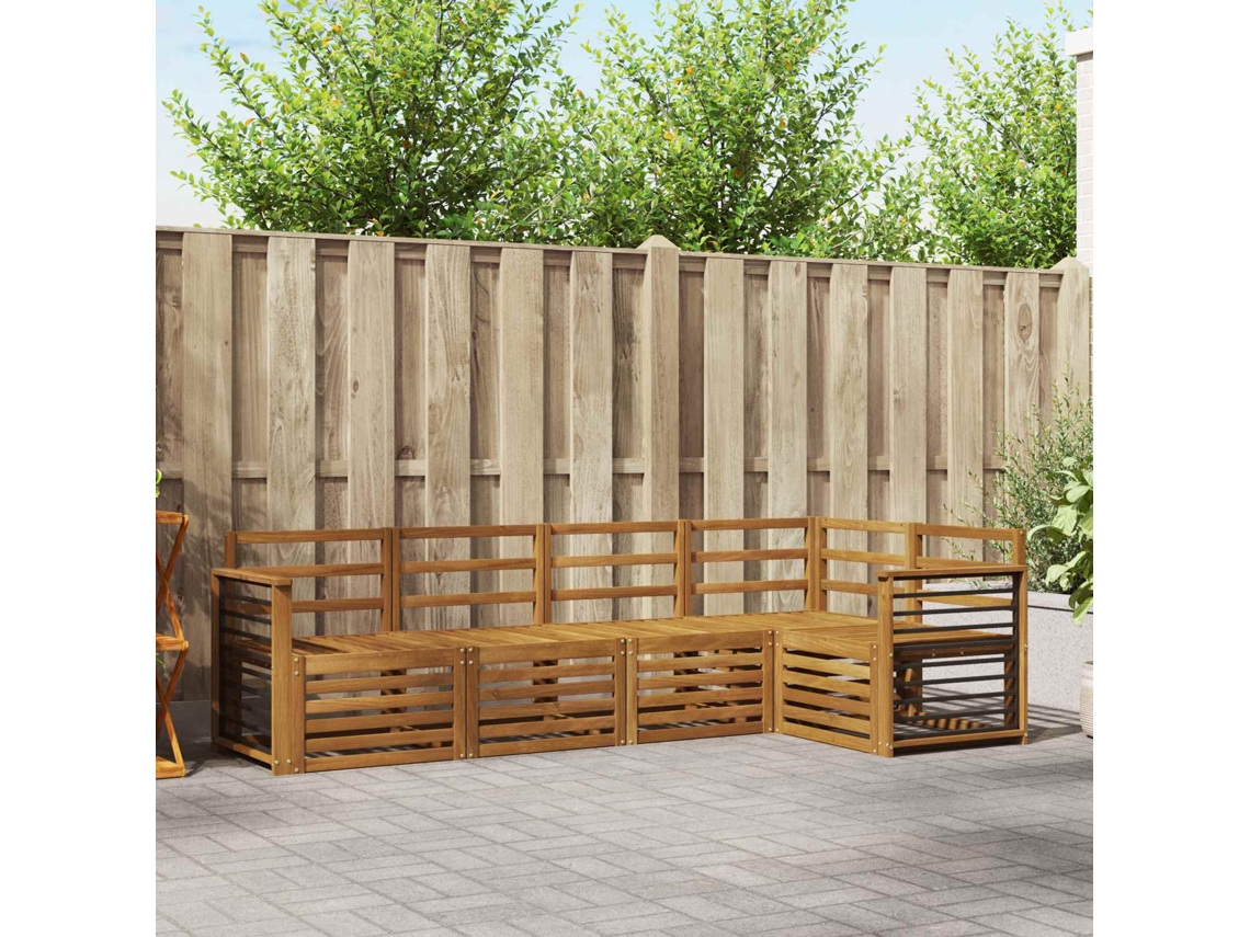 Vidaxl Conjunto De Sofás Para Exterior 5 Unid. Natural Poliéster