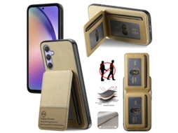Capa Tkdaddy Para Samsung Galaxy A17 5g, Textura De Tecido, Couro Pc Tpu, Proteção Rfid, Capa Para Celular Com Porta-cartões, Cáqui