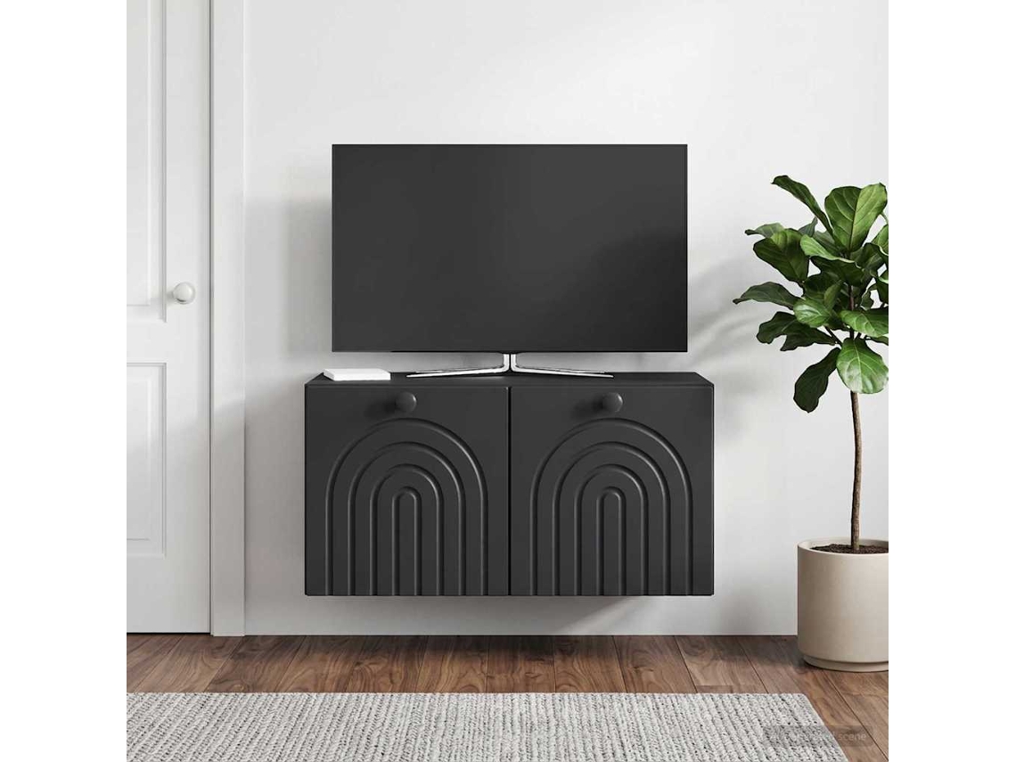 Vidaxl Gabinete De Tv De Parede Preto 59,5 X 31 X 30 Cm