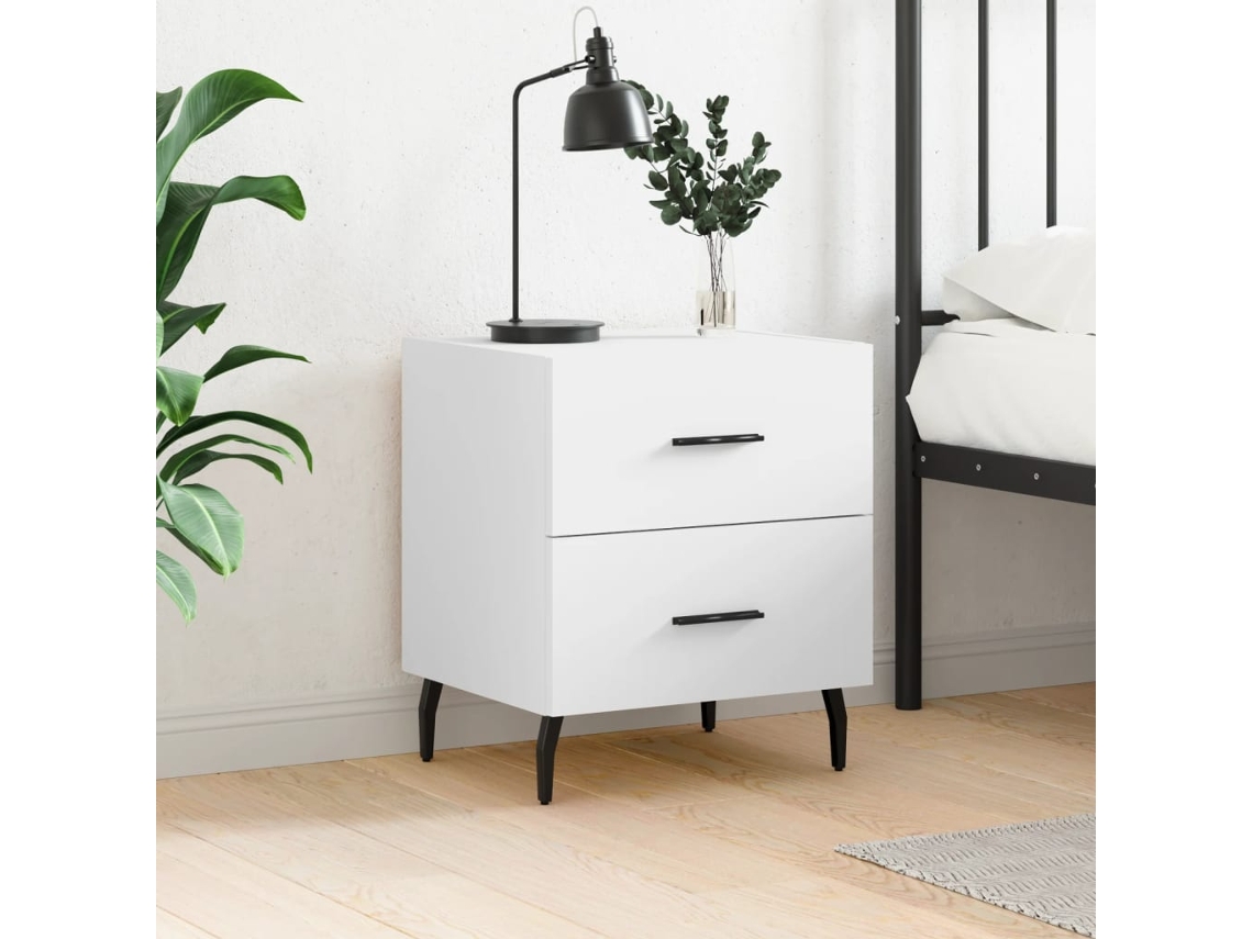 Vidaxl Mesa De Cabeceira 40x35x47,5 Cm Derivados De Madeira Branco