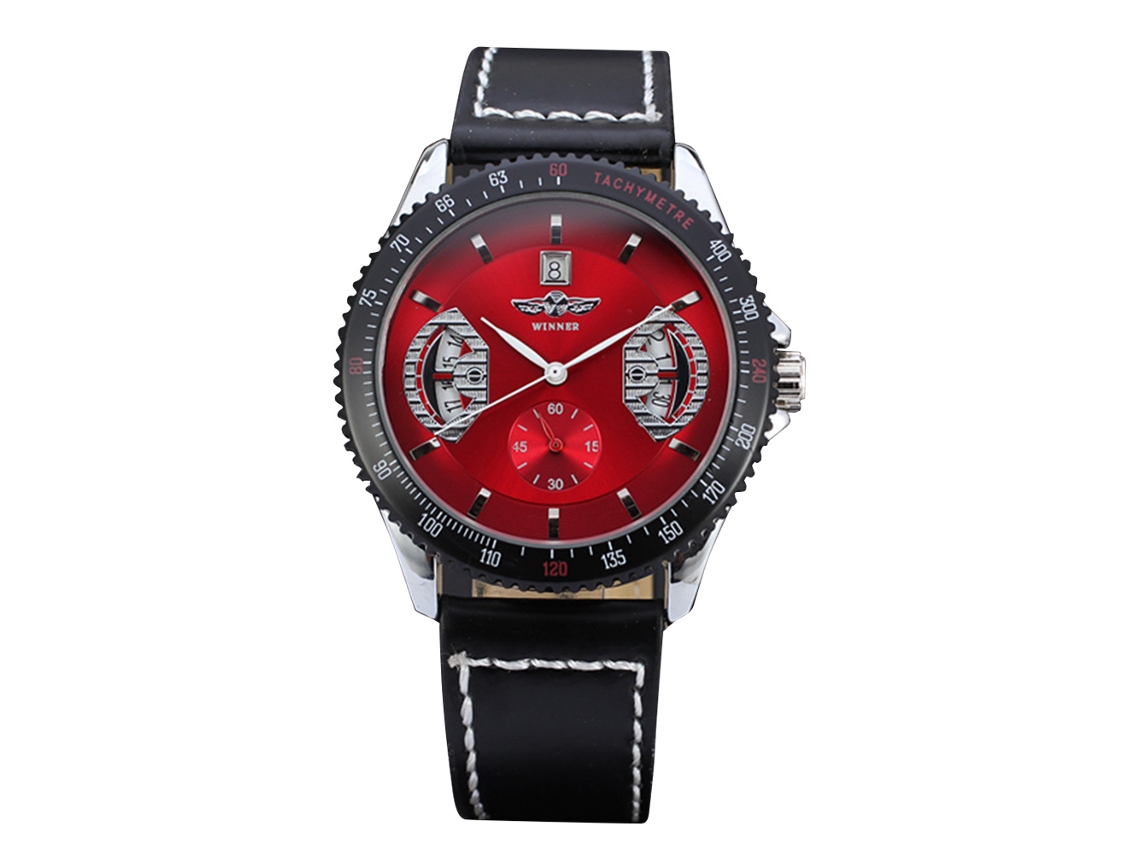 Reloj Mecánico Automático Para Hombre Resistente Al Agua Winner (rojo)