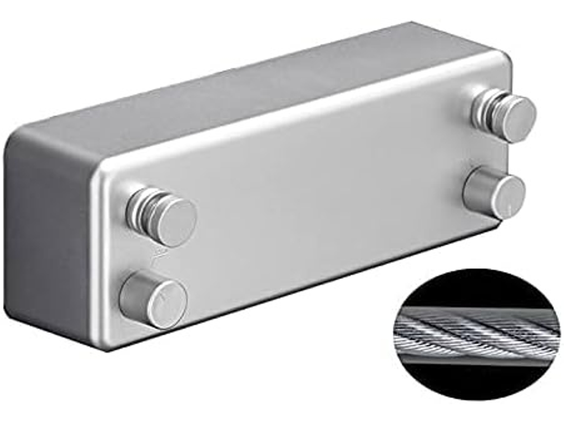 Varal Retrátil Lurelia, 2 X 4, Para Interior E Exterior, De Parede, De Aço Inoxidável, De Alumínio, Prateado, 2 M Ref. L1386