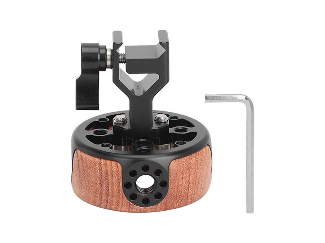 Round Side Camera Handle Handgrip Wooden Quick Release Nato Rail Rod Clamp For Slr Camera Mirrorless Camera Cage LAXISCREED