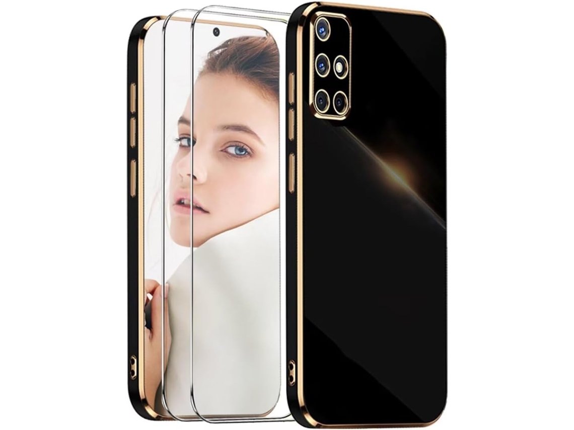 Capa Vidros Temperados Para Samsung Galaxy A51 Hongwe. Anti-choque Preto