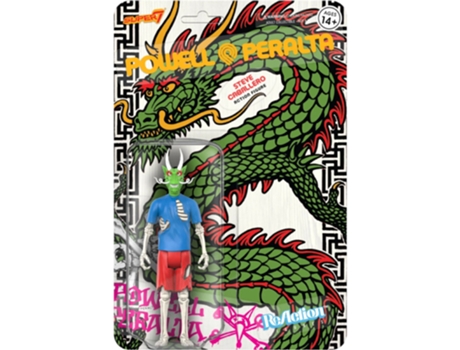Figura Super7 Steve Caballero Dragão Chinês Re-Colorir Reação 3.75 Fig POWELL PERALTA