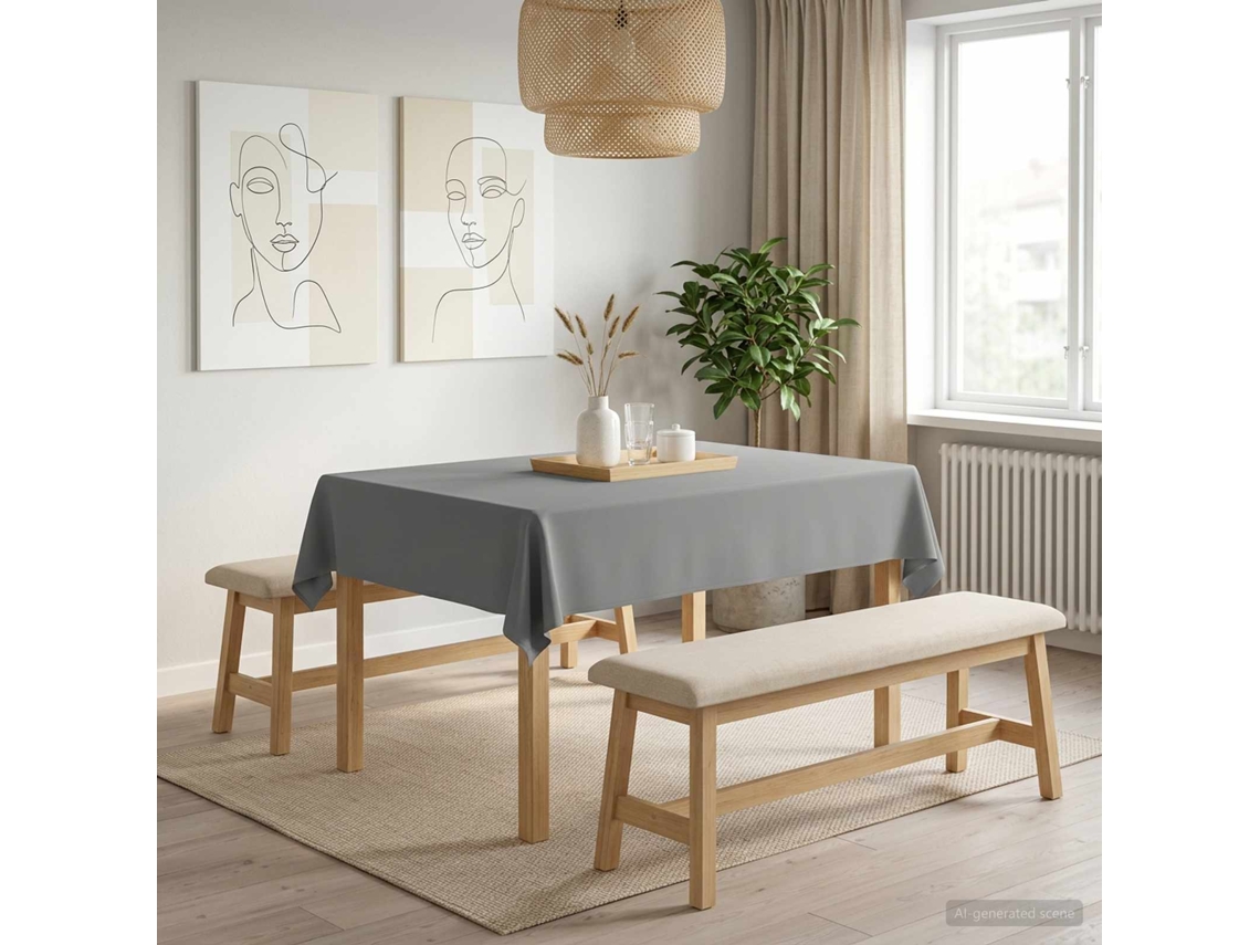 Vidaxl Toalha De Mesa Retangular Cinzento-claro 140 X 160 Cm Poliéster