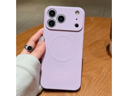 Capa Magsafe Para Iphone 17 Pro Max - Silicone Líquido Com Cor Sólida | Magnética - Lilás