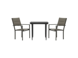 Garden Dining Set, Garden Dining Sets Vidaxl Preto Aço (80 Cm Table Length)