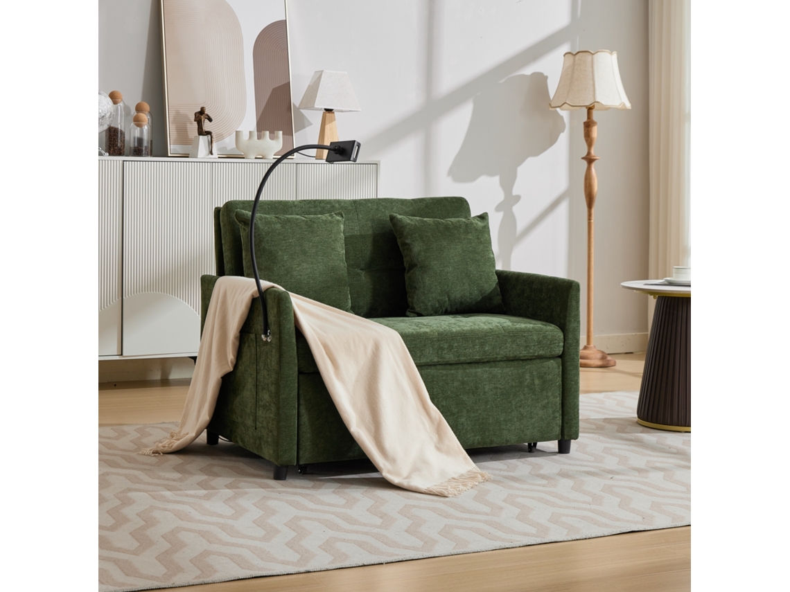 Sofá De Tecido Com Design Minimalista E Moderno, Multifuncional E Deformável - Sofá-cama